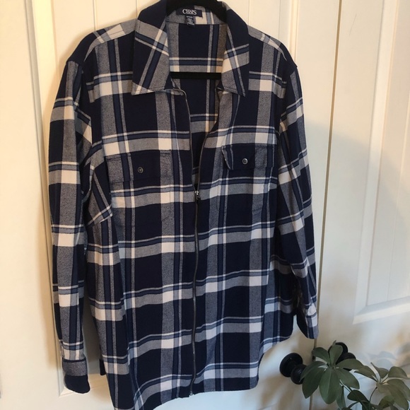 CHAPS Plus Size Shacket - Plaid Zippered - Picture 2 of 7